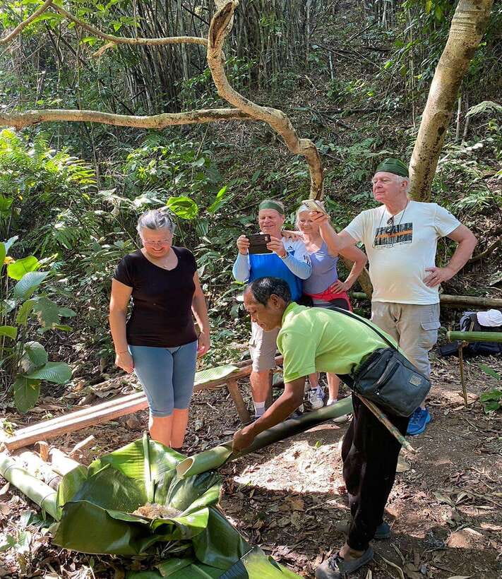 1 Day Trekking in Chiang Rai forest (walk only) - Bamboo becomes the kitchen