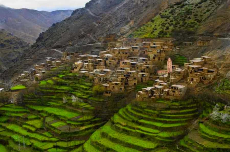 2 Days Desert Agafay and Atlas Mountains Trek From Marrakech - Walking through villages near Imlil
