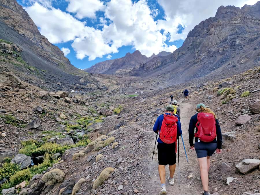 2 Days Mount Toubkal ascent trek via Ait Mizane Valley - The 5:30 am climb toward Toubkal