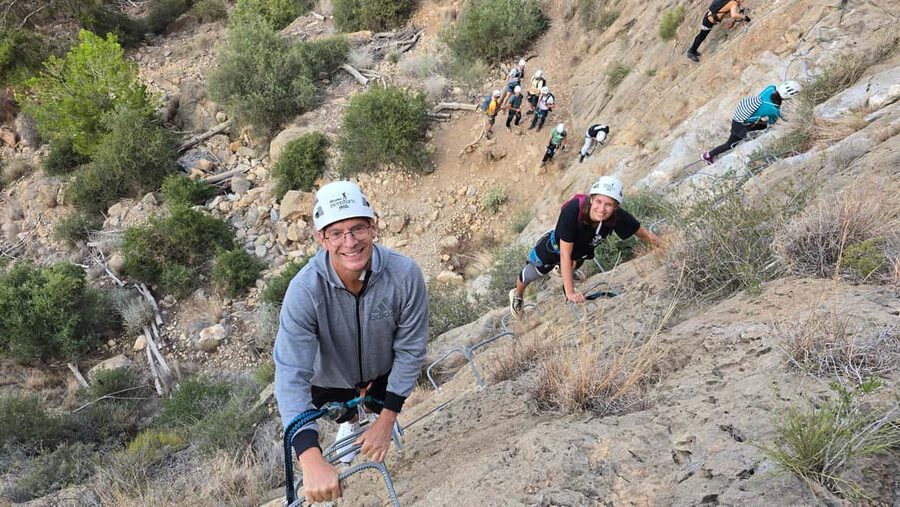 Alicante: Redovan Via Ferrata, family Climb - The ramp and Tibetan-style bridge