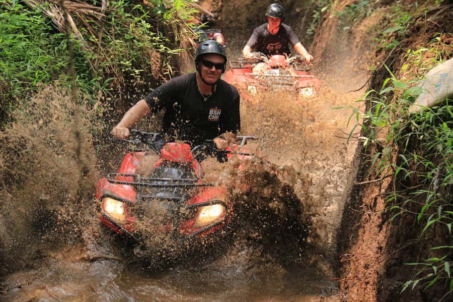ATV Jungle Trek Bali: Wild Path, Waterfall with Lunch, Guide - Village paths and rice-field views