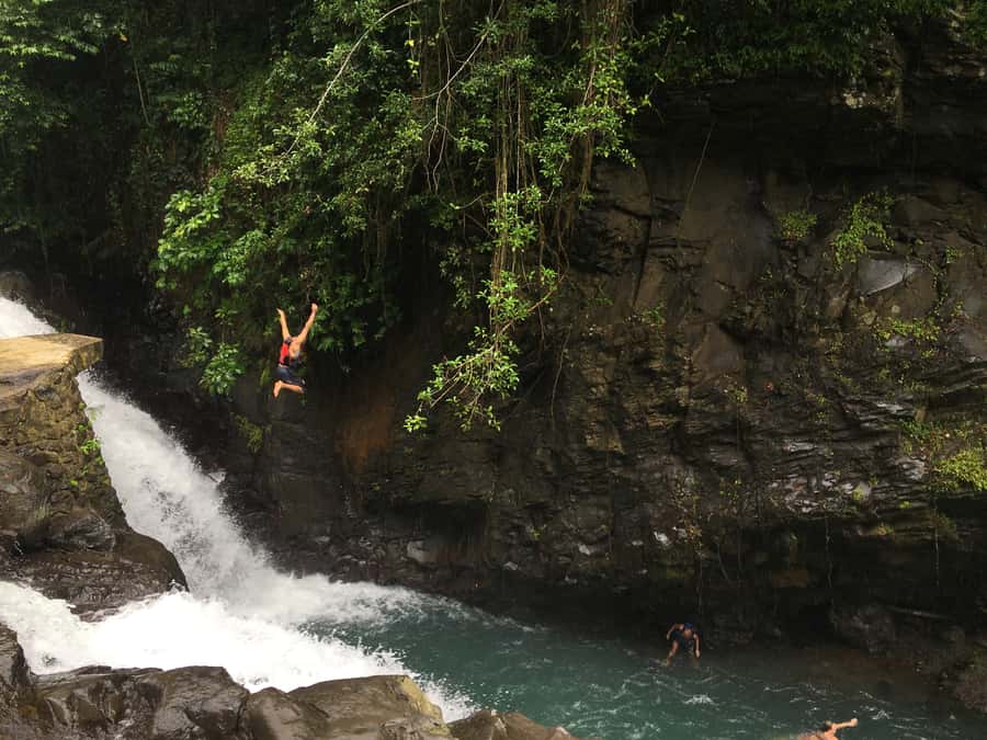 Bali: Sambangan Waterfalls Trekking, Sliding, & Jumping Trip - Walking through rice fields and tropical plantations