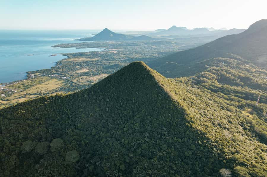 Chamarel: Sunset Mountain Hike - The summit at sunset