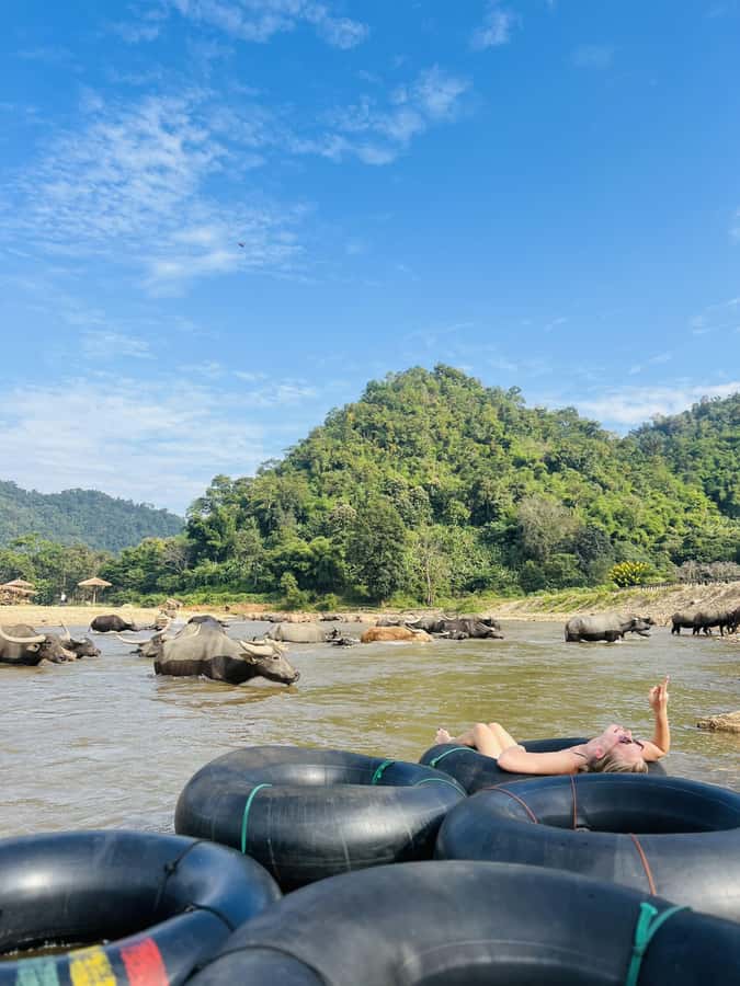 Chiang Mai 2-Day: Trekking, Tubing & Elephant Observation - Lunch and the natural waterfall slide