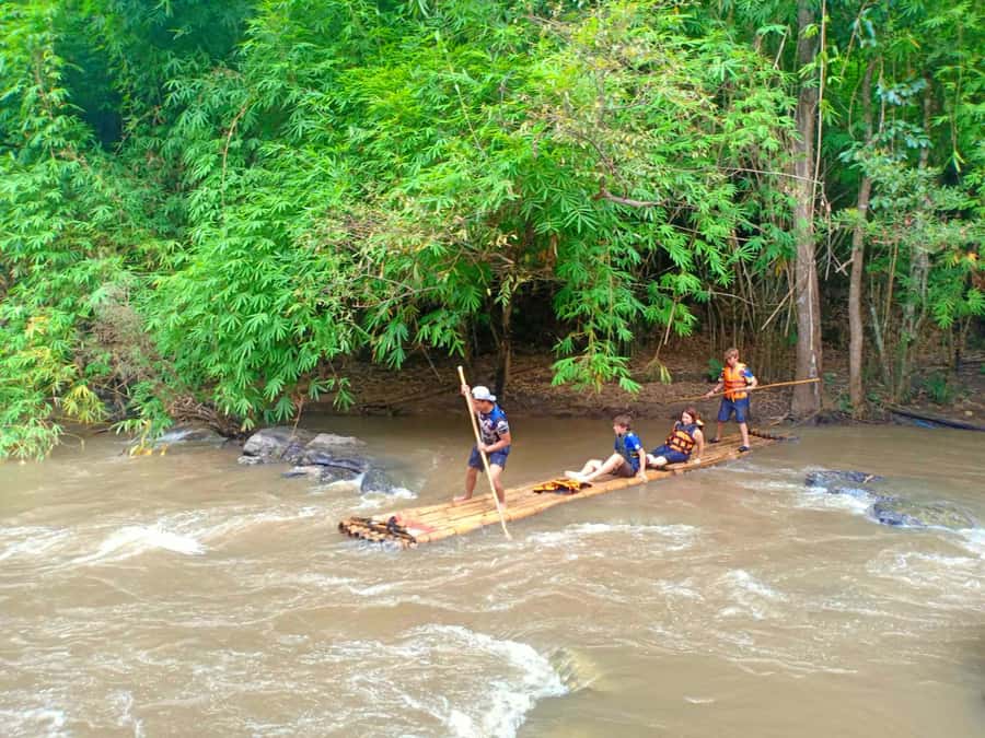 Chiang Mai: Karen Tribe & Dual Waterfalls - Private Day Trek - Bamboo rafting for 45 quiet minutes