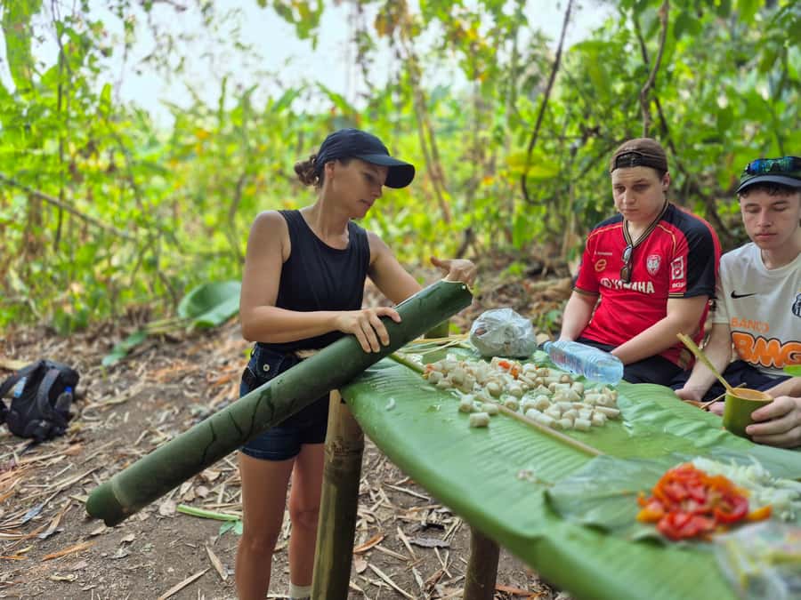 Chiang Rai Jungle Trek & Bamboo Tube Cooking Adventure - Tea plantation views and the bamboo cooking class