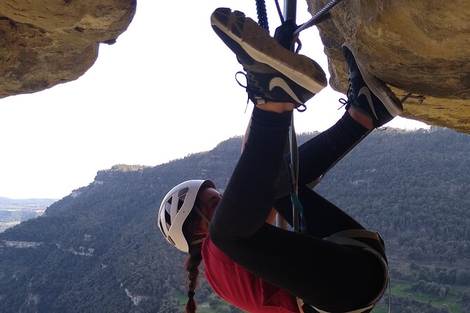 Climbing Adventure in Via ferrata of Centelles - Crossing the 70-meter Tibetan bridge