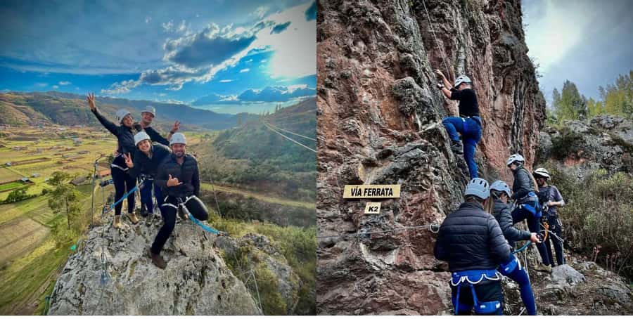 Cusco: Via Ferrata, Skybike, and Rappel Adventure - Climbing 45 meters on the via ferrata