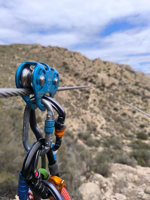 Elda: El Bolón via ferrata with zipline and abseiling - Starting at Sierra de Bolón near Elda