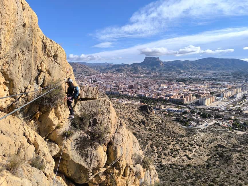 Elda: El Bolón via ferrata with zipline and abseiling - The K3 section brings the real challenge