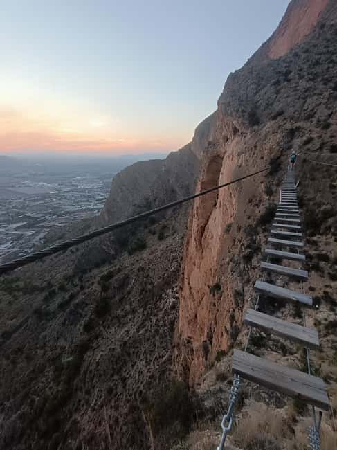 Elda: El Bolón via ferrata with zipline and abseiling - The first wall: a friendly K1 introduction