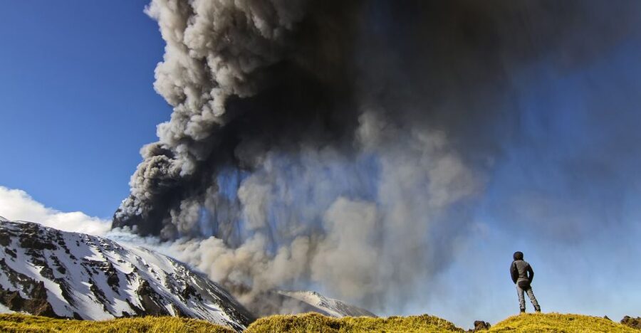 Etna South: High Altitude Winter Trek with an Alpine Guide - Walking toward the 2001 eruption cone