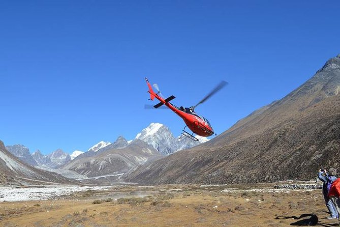 Everest Base Camp Helicopter Tour landing at Hotel Everest View - Lukla: a practical 10-minute fuel stop