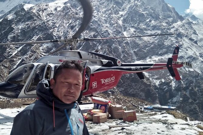 Everest Base Camp Landing by Helicopter at kalapathar View Point - The Hotel Everest View breakfast stop
