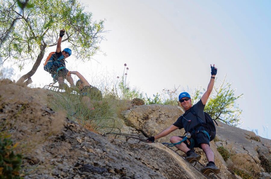 From Granada: Climb Zafarraya's 'Via Ferrata John Hogbin' - Reaching the summit and sitting down to eat