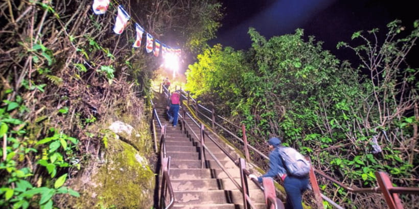 From Kandy: Adams Peak Guided hike via Peak Wilderness - The Mahagiridambe stairway