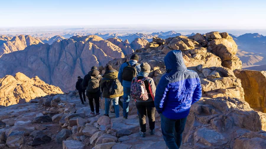 From Sharm: Mount Moses Trekking, Sunrise & Monastery Visit - Starting the Mount Sinai hike in darkness