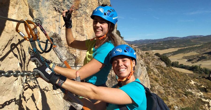 Granada: Via Ferrata Moclín with Transfers - The views across olive groves and rocky walls