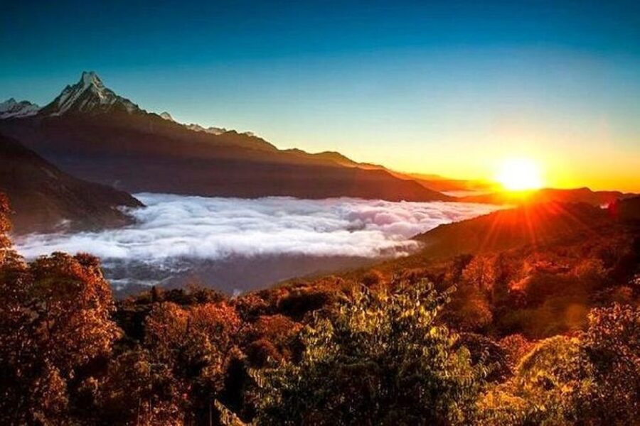 Kathmandu: Nagarkot Sunrise, Mt. Everest Himalayas View Tour - Nagarkot before dawn, with the Himalayas ahead