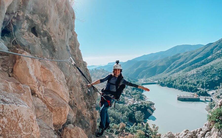 Malaga: Via Ferrata Hike at village of El Chorro - The monkey pass and the 35-meter zip line