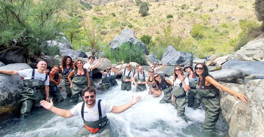 Motta Camastra: River Trekking Tour in the Alcantara Gorges - Walking into the Alcantara River