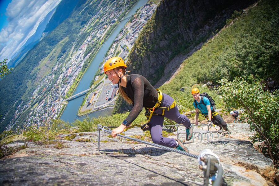 Mountain-climbing adventure in Mosjøen Via Ferrata - Reaching the summit of Øyfjellet