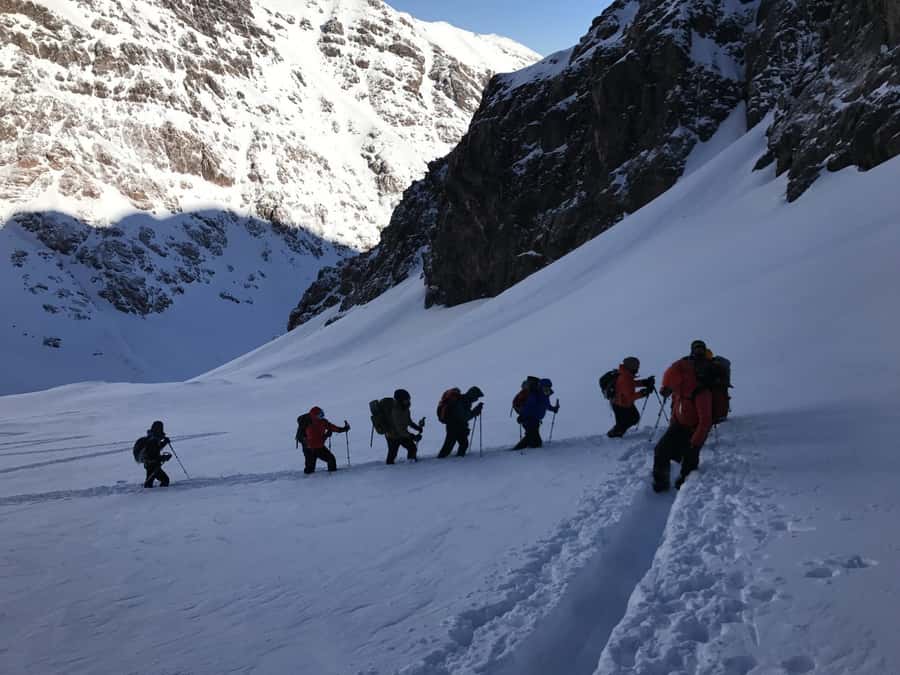 Mt Toubkal Ascent Express Trek 2 Days 1 Nights - The pre-dawn climb toward Jbel Toubkal