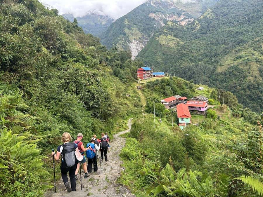 Nepal: Time For Easy Annapurna Base Camp Trek - Day 1: Pokhara to Jhinu, then Lower Sinuwa