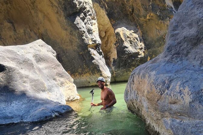 River Trekking at Kourtaliotiko Gorge Waterfalls to Preveli Beach - Leaving the water for the Preveli path