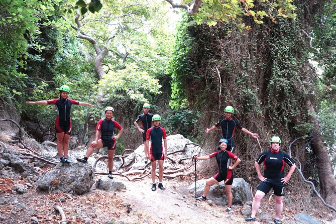River Trekking at Kourtaliotiko Gorge - Swimming to the gorge waterfall