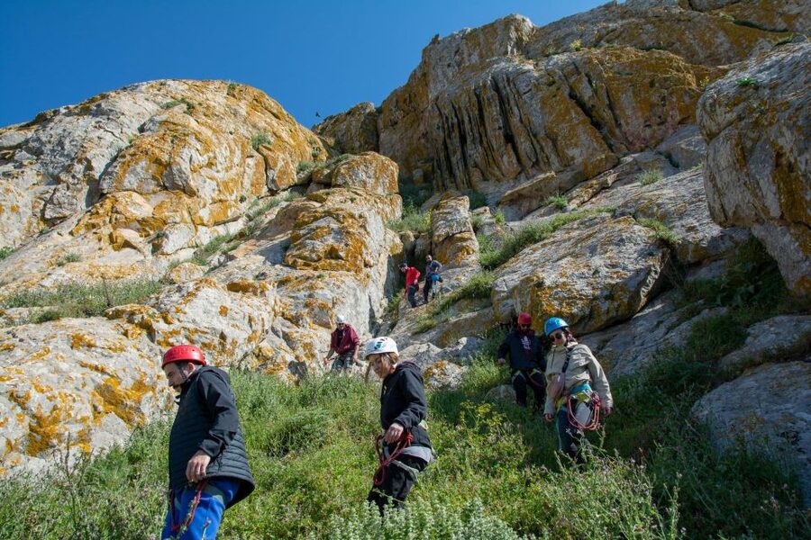 Tinos: Via Ferrata Guided Hike - Passing the Exomvourgo climbing area