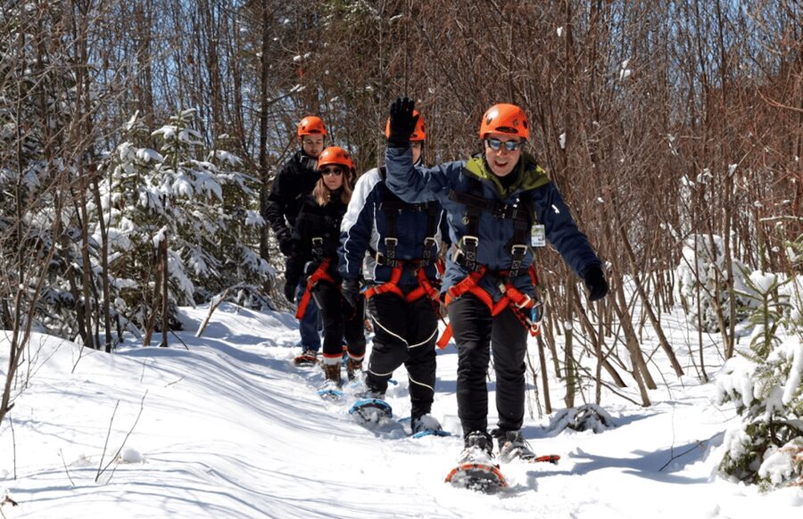 Tyroparc: Via Ferrata and Hiking in the Laurentians - Bridges and obstacles above the ground