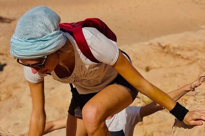 Wadi Rum Mountain Hike & Climb: Burdah, with a bridge at the top! + tour & Lunch - The White Desert and its unusual rock shapes