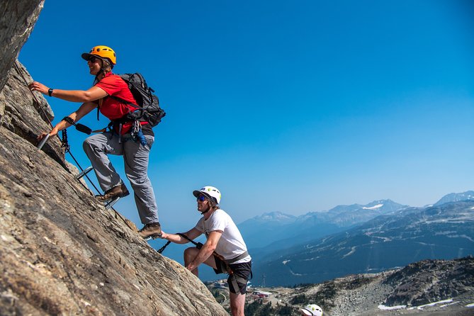 Whistler Via Ferrata Tour - Clipping into the steel cables